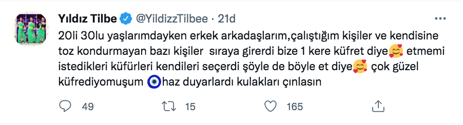 yildiz tilbe den dikkat ceken kufur paylasimi 1